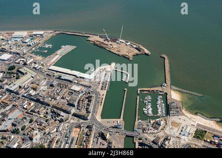 Der Hafen, die Stadt und die High Street Heritage Action Zone, Lowestoft, Suffolk, 2016. Stockfoto