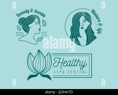 Drei Spa-Service-Set-Marken Stock Vektor