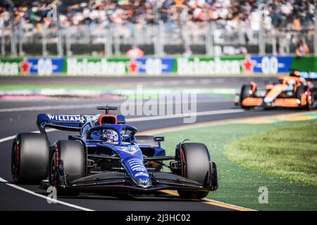 Melbourne, Victoria, Australien. 8. April 2022. MELBOURNE, AUSTRALIEN - 8. APRIL: Alexander Albon von Williams Racing beim ersten Training beim Formel 1 Grand Prix von Australien 2022 am 8.. April 2022 (Bildquelle: © Chris Putnam/ZUMA Press Wire) Stockfoto