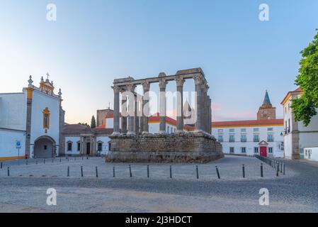 Tempel der Diana in der portugiesischen Stadt Evora. Stockfoto