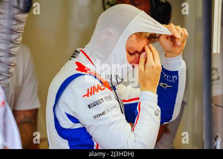 Melbourne, Victoria, Australien. 8. April 2022. MELBOURNE, AUSTRALIEN - 8. APRIL: Mick Schumacher vom Haas F1 Team beim zweiten Training beim Formel 1 Grand Prix von Australien 2022 am 8.. April 2022 (Bildquelle: © Chris Putnam/ZUMA Press Wire) Stockfoto