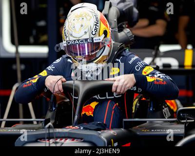 Melbourne, Australien. 08. April 2022. Max Verstappen (NED) vom Team Red Bull beim Freien Training 1 beim Australian Formel 1 Grand Prix auf der Albert Park Grand Prix Strecke am 8. April 2022. Quelle: Corleve/Alamy Live News Stockfoto