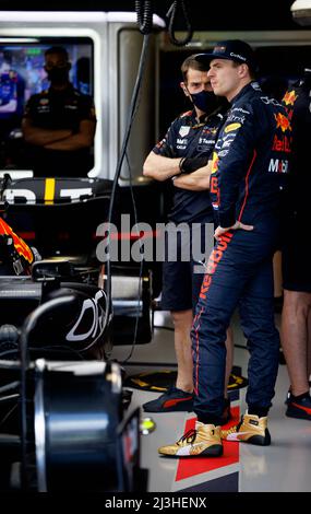 Melbourne, Australien. 08. April 2022. Max Verstappen (NED) vom Team Red Bull beim Freien Training 1 beim Australian Formel 1 Grand Prix auf der Albert Park Grand Prix Strecke am 8. April 2022. Quelle: Corleve/Alamy Live News Stockfoto