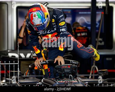 Melbourne, Australien. 08. April 2022. Sergio Perez (MEX) vom Team Red Bull beim Freien Training 1 beim Australian Formel 1 Grand Prix auf der Albert Park Grand Prix Strecke am 8. April 2022. Quelle: Corleve/Alamy Live News Stockfoto