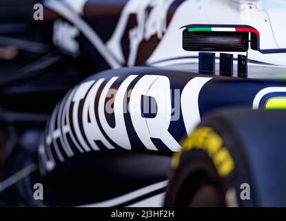 Melbourne, Australien. 08. April 2022. Das Auto von Pierre Gasly (FRA) vom Team AlphaTauri beim Australischen Formel-1-Grand-Prix auf der Albert Park-Grand-Prix-Strecke am 8. April 2022. Quelle: Corleve/Alamy Live News Stockfoto