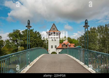 Berlin, Brücke zur Insel der Jugend Stockfoto