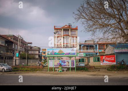 Tägliches Leben am Stadtrand von Pokhara, Nepal Stockfoto