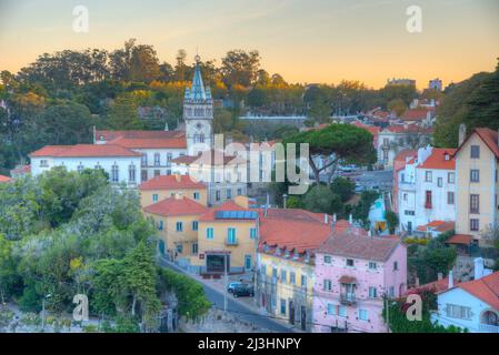 Luftaufnahme des Rathauses in Sintra, Portugal. Stockfoto