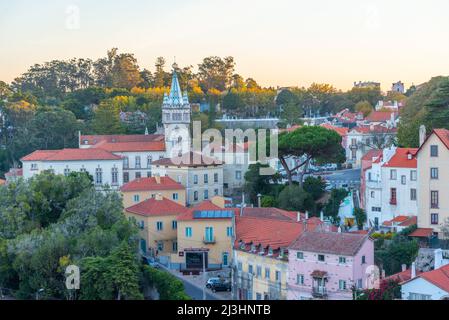 Luftaufnahme des Rathauses in Sintra, Portugal. Stockfoto