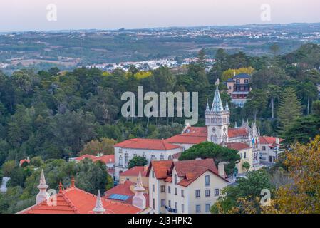 Luftaufnahme des Rathauses in Sintra, Portugal. Stockfoto