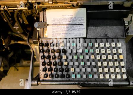 Intertype C4 linotype, 1947. Eine Textmaschine der Gießerei Stockfoto