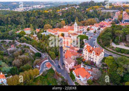 Luftaufnahme des Rathauses in Sintra, Portugal. Stockfoto