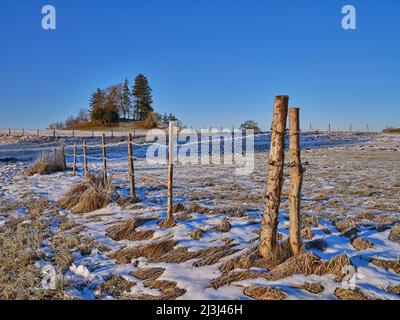 Wintermorgen im Fünfseenland, Gemeinde Pähl Stockfoto