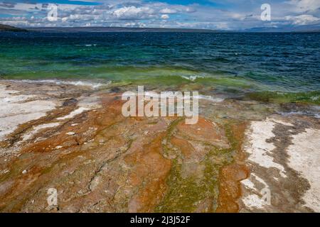 Thermische Merkmale im West Thumb Geyser Basin am Yellowstone Lake im Yellowstone National Park, USA Stockfoto