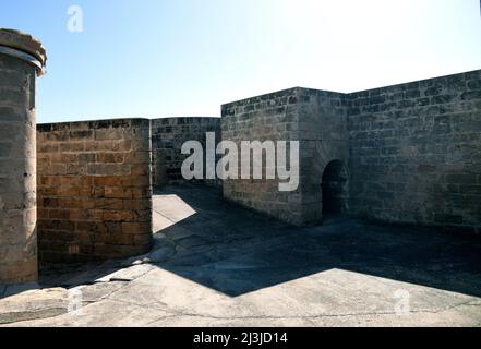 Castell de Sant Carles (Schloss von San Carlos), in Palma de Mallorca, Spanien. Alte militärische Festung in ein Museum umgewandelt. Stockfoto