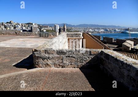 Castell de Sant Carles (Schloss von San Carlos), in Palma de Mallorca, Spanien. Alte militärische Festung in ein Museum umgewandelt. Stockfoto