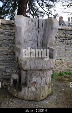 Holzsitz, Stratton Audley, Oxfordshire Stockfoto