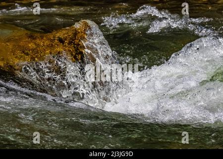 Schnell fließender Soda Butte Creek in den Absaroka Mountains im nordöstlichen Yellowstone National Park, USA Stockfoto