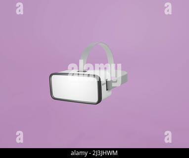 Minimal Virtual Reality VR-Brille VR-Brille Headset für die Erkundung der Metaverse 3D-Rendering-Illustration Stockfoto
