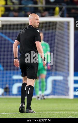 Villarreal, Italien. 06. April 2022. Schiedsrichter Anthony Taylor während Villarreal FC vs Byern München, UEFA Champions League Fußballspiel in Villarreal, Italien, Aprile 06 2022 Quelle: Independent Photo Agency/Alamy Live News Stockfoto