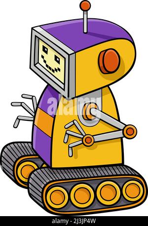 Cartoon Illustration von lustigen Roboter oder Droiden Fantasy-Charakter Stock Vektor