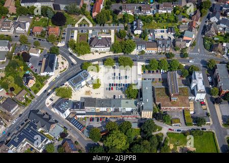 Luftaufnahme, Heessen Markt und Rathaus Bürgerbüro Heessen Amtsstraße in Hamm-Heessen, Hamm, Ruhrgebiet, Nordrhein-Westfalen, Deutschland, Autho Stockfoto