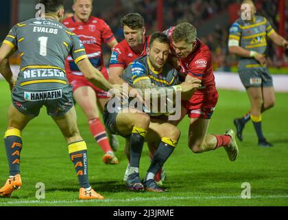 Hull, Großbritannien. 08. April 2022. Betfred Challenge Cup zwischen Hull KR und Castleford Tigers im Hull College Craven Park Stadium am 8.. April 2022 Credit: Craig Cresswell/Alamy Live News Stockfoto