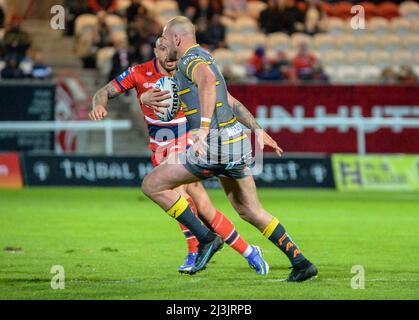 Hull, Großbritannien. 08. April 2022. Betfred Challenge Cup zwischen Hull KR und Castleford Tigers im Hull College Craven Park Stadium am 8.. April 2022 Credit: Craig Cresswell/Alamy Live News Stockfoto