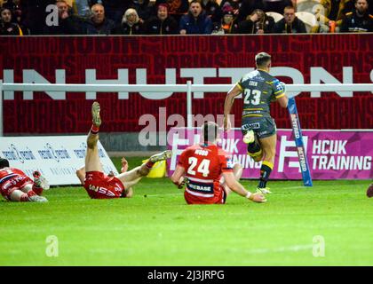 Hull, Großbritannien. 08. April 2022. Betfred Challenge Cup zwischen Hull KR und Castleford Tigers im Hull College Craven Park Stadium am 8.. April 2022 Credit: Craig Cresswell/Alamy Live News Stockfoto