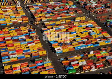 Container Yard, Port Elizabeth, NJ Stockfoto