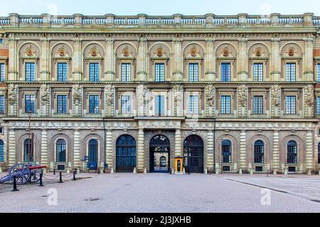 Stockholm, Schweden - 18. Mai 2015: Königspalast in Stockholm aus nächster Nähe Stockfoto