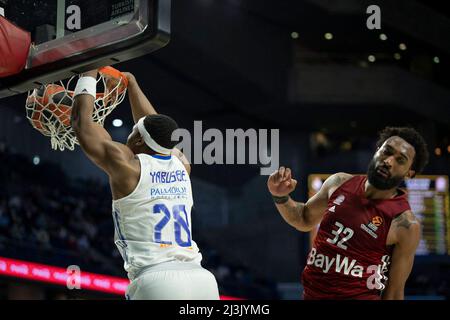 Madrid, Spanien. 27. März 2022. 08. April 2022; Wizink Center; Madrid; Spanien; Turkish Airlines Euroleague-Spiel zwischen Real Madrid und Bayern 900/Cordon Press Credit: CORDON PRESS/Alamy Live News Stockfoto