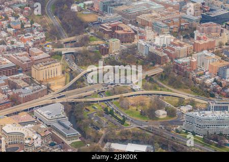 Luftaufnahme des Stadtbildes von Washington DC in den USA Stockfoto