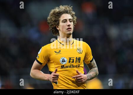 Newcastle, Großbritannien. 08. April 2022. Fabio Silva #17 von Wolverhampton Wanderers während des Spiels in, am 4/8/2022. Quelle: SIPA USA/Alamy Live News Stockfoto