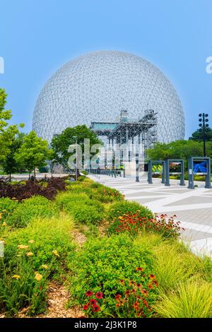 Biosphäre in Montreal, einem Museum, das der Umwelt gewidmet ist; Montreal, Quebec, Kanada Stockfoto