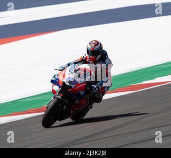 Austin, Texas, USA. 8. April 2022. 89 JORGE MARTIN Pramac Racing kommt während des Trainingslaufs 2 aus der 12. Kurve (Bild: © Hoss McBain/ZUMA Press Wire) Quelle: ZUMA Press, Inc./Alamy Live News Stockfoto