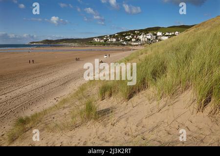 Woolacombe, ein Strandresort und Dorf in North Devon, Südwestengland; Woolacombe, Devon, England Stockfoto