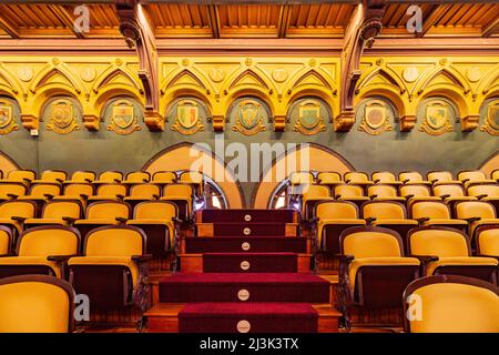 Washington DC, APR 3 2022 - Innenansicht der Healy Hall in der Georgetown University Stockfoto