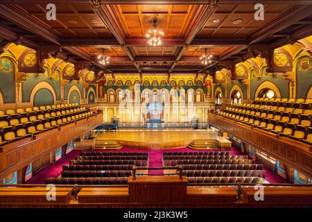 Washington DC, APR 3 2022 - Innenansicht der Healy Hall in der Georgetown University Stockfoto