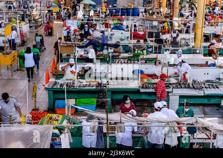 Geschäfte/Stände Auf Dem San Camilo Markt, Arequipa, Region Arequipa, Peru. Stockfoto