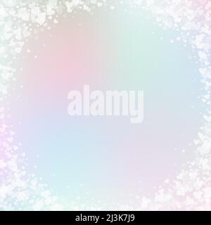 Weißes Herz liebt Konfettis. Valentinstag Vignette wundersame Hintergrund. Fallende transparente Herzen Konfetti auf sanften Hintergrund. Außergewöhnliche Vect Stock Vektor