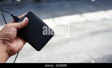 Nahaufnahme der Laptop-Festplatte auf dem Tisch Stockfoto