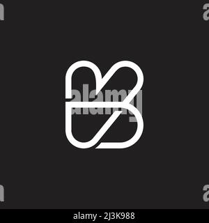 Buchstabe vb unendlich geometrische Linie Symbol Logo Vektor Stock Vektor
