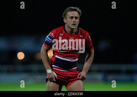 Kingston upon Hull, Großbritannien. 08. April 2022. Jez Litten (14) von Hull KR während des Spiels in Kingston upon Hull, Vereinigtes Königreich am 4/8/2022. (Foto von James Heaton/News Images/Sipa USA) Quelle: SIPA USA/Alamy Live News Stockfoto