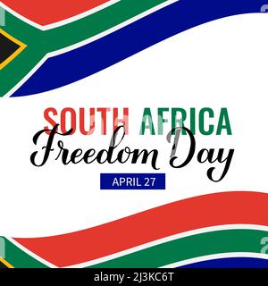 Südafrika Freedom Day Typografie Poster. Nationalfeiertag am 27. April. Vektor-Vorlage für Banner, Flyer, Grußkarte, Postkarte, etc. Stock Vektor