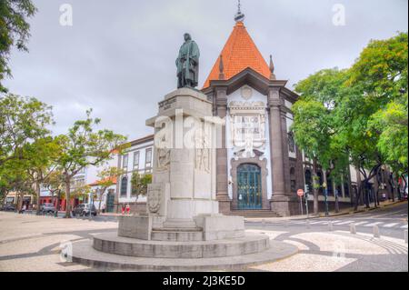 Funchal, Portugal, 12. Juni 2021: Banco de Portugal in der portugiesischen Stadt Funchal. Stockfoto