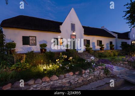 Haus in Cape Niederländische Architektur in Montagu Village, Western Cape, Südafrika; Montagu, Western Cape, Südafrika Stockfoto