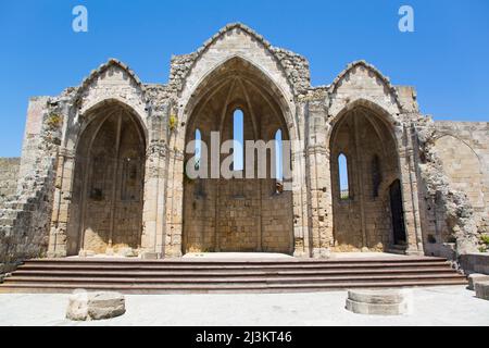 Kirche der Jungfrau Maria von Burgh, Altstadt von Rhodos in Griechenland; Rhodos, Dodekanes, Griechenland Stockfoto