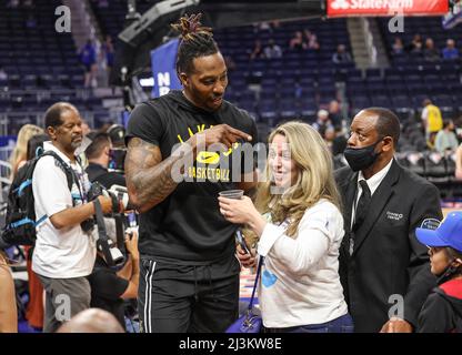 Kalifornien, 8.. April 2022: Einige Off-Beat-Bilder, die während eines Spiels zwischen Golden State Warriors und Los Angeles Lakers im Chase Center aufgenommen wurden: Seshadri SUKUMAR Stockfoto