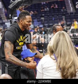 Kalifornien, 8.. April 2022: Einige Off-Beat-Bilder, die während eines Spiels zwischen Golden State Warriors und Los Angeles Lakers im Chase Center aufgenommen wurden: Seshadri SUKUMAR Stockfoto